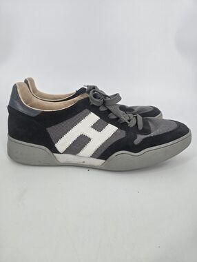 Hogan H357 Men's Suede Mesh Navy Grey Sneakers Size 9